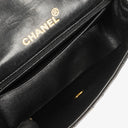Chanel Mini Full Flap Black Quilted Patent Leather Vintage Bag
