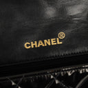 Chanel Mini Full Flap Black Quilted Patent Leather Vintage Bag