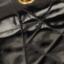 Chanel Mini Full Flap Black Quilted Patent Leather Vintage Bag