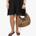 Loewe Anagram Canvas New Road Hobo Bag