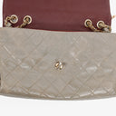 Chanel Grey Quilted Crumpled Calfskin Single Flap Bag