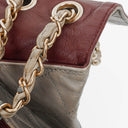 Chanel Grey Quilted Crumpled Calfskin Single Flap Bag