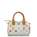 Louis Vuitton Takashi Murakami Nano Speedy White Multicolour Monogram Coated Canvas Mini Bag