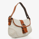 Coach White/Brown Leather Soho Buckle Flap Shoulder Bag