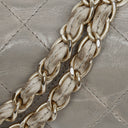Chanel Grey Quilted Crumpled Calfskin Single Flap Bag