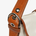 Coach White/Brown Leather Soho Buckle Flap Shoulder Bag