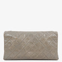 Chanel Grey Quilted Crumpled Calfskin Single Flap Bag