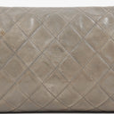 Chanel Grey Quilted Crumpled Calfskin Single Flap Bag