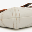 Coach White/Brown Leather Soho Buckle Flap Shoulder Bag