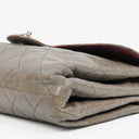Chanel Grey Quilted Crumpled Calfskin Single Flap Bag