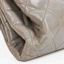 Chanel Grey Quilted Crumpled Calfskin Single Flap Bag