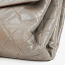 Chanel Grey Quilted Crumpled Calfskin Single Flap Bag