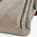 Chanel Grey Quilted Crumpled Calfskin Single Flap Bag