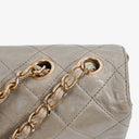 Chanel Grey Quilted Crumpled Calfskin Single Flap Bag