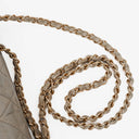 Chanel Grey Quilted Crumpled Calfskin Single Flap Bag