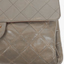 Chanel Grey Quilted Crumpled Calfskin Single Flap Bag