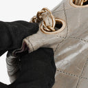 Chanel Grey Quilted Crumpled Calfskin Single Flap Bag