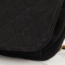 Chanel Classic Full Flap Bag Black Quilted Jersey And Leather 24K Gold-Plated Hardware