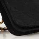 Chanel Classic Full Flap Bag Black Quilted Jersey And Leather 24K Gold-Plated Hardware
