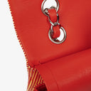 Borsa Chanel Timeless Classic Double Flap in Pelle Verniciata a Righe Rosse e Gialle con Finiture Argento