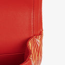 Borsa Chanel Timeless Classic Double Flap in Pelle Verniciata a Righe Rosse e Gialle con Finiture Argento
