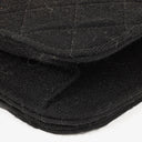 Chanel Classic Full Flap Bag Black Quilted Jersey And Leather 24K Gold-Plated Hardware