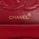 Chanel Vintage Classic Double Flap Bag in Quilted Red Lambskin with 24K Gold-Plated Hardware
