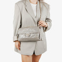 Chanel Grey Quilted Crumpled Calfskin Single Flap Bag