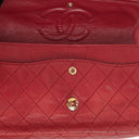 Chanel Vintage Classic Double Flap Bag in Quilted Red Lambskin with 24K Gold-Plated Hardware