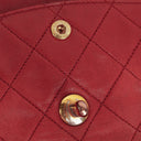 Chanel Vintage Classic Double Flap Bag in Quilted Red Lambskin with 24K Gold-Plated Hardware