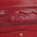 Chanel Vintage Classic Double Flap Bag in Quilted Red Lambskin with 24K Gold-Plated Hardware