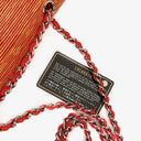 Borsa Chanel Timeless Classic Double Flap in Pelle Verniciata a Righe Rosse e Gialle con Finiture Argento