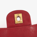 Chanel Vintage Classic Double Flap Bag in Quilted Red Lambskin with 24K Gold-Plated Hardware