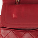 Chanel Vintage Classic Double Flap Bag in Quilted Red Lambskin with 24K Gold-Plated Hardware
