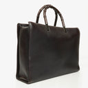 Gucci Brown Leather Bamboo Top Handle Bag