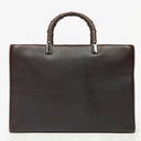 Gucci Brown Leather Bamboo Top Handle Bag