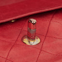 Chanel Vintage Classic Double Flap Bag in Quilted Red Lambskin with 24K Gold-Plated Hardware