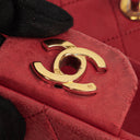 Chanel Vintage Classic Double Flap Bag in Quilted Red Lambskin with 24K Gold-Plated Hardware
