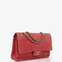 Chanel Vintage Classic Double Flap Bag in Quilted Red Lambskin with 24K Gold-Plated Hardware