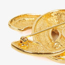 Chanel CC Gold-Tone Metal Quilted Brooch