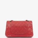Chanel Vintage Classic Double Flap Bag in Quilted Red Lambskin with 24K Gold-Plated Hardware