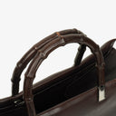 Gucci Brown Leather Bamboo Top Handle Bag