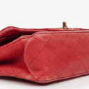 Chanel Vintage Classic Double Flap Bag in Quilted Red Lambskin with 24K Gold-Plated Hardware