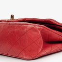 Chanel Vintage Classic Double Flap Bag in Quilted Red Lambskin with 24K Gold-Plated Hardware