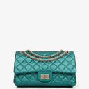 Chanel Turquoise Metallic 2.55 Reissue 225 Double Flap Bag