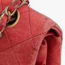 Chanel Vintage Classic Double Flap Bag in Quilted Red Lambskin with 24K Gold-Plated Hardware