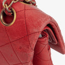 Chanel Vintage Classic Double Flap Bag in Quilted Red Lambskin with 24K Gold-Plated Hardware