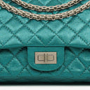 Chanel Turquoise Metallic 2.55 Reissue 225 Double Flap Bag