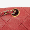 Chanel Vintage Classic Double Flap Bag in Quilted Red Lambskin with 24K Gold-Plated Hardware