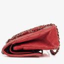 Chanel Vintage Classic Double Flap Bag in Quilted Red Lambskin with 24K Gold-Plated Hardware